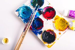 Acuarelas de las clases de pintura para colegios